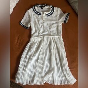 Vero Moda Ladies White Dress with Navy Trim